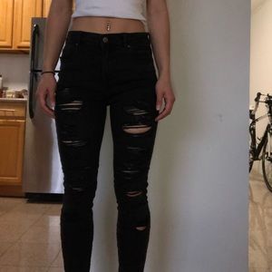 Black ripped jeans